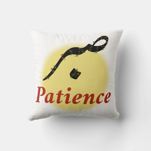 Arabic Calligraphy Sabr Patience Minimalist Zen Lo クッション (裏面)