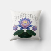 Arabic Calligraphy Sabr Patience - Zen Lotus Flowe クッション (裏面)