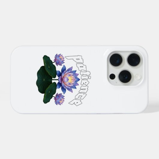 Arabic Calligraphy Sabr Patience - Zen Lotus Flowe iPhoneケース (裏面横)