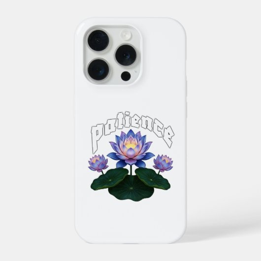 Arabic Calligraphy Sabr Patience - Zen Lotus Flowe iPhoneケース (裏面)