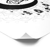 Arabic Diwani Calligraphy, Crescent Moon & Lantern フォトプリント (角)