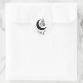 Arabic Diwani Calligraphy, Crescent Moon & Lantern ラウンドシール (バッグ)