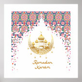 Arabic morocco ornament for ramadan 箔ポスター (正面)