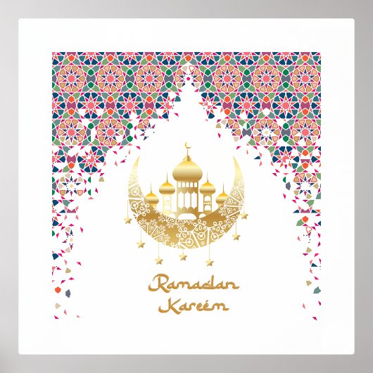 Arabic morocco ornament for ramadan 箔ポスター (正面)