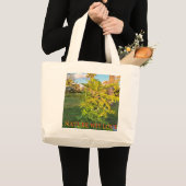 Arabic Quote Tote Bag – “من غير ميعاد” Inspiration ラージトートバッグ (正面(商品))