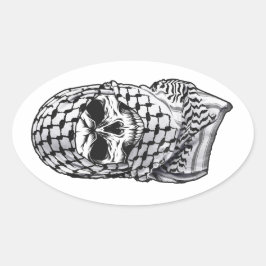 Arabic Skull Kufiya Shemagh Sticker 楕円形シール