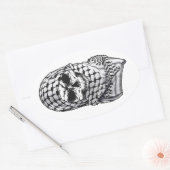 Arabic Skull Kufiya Shemagh Sticker 楕円形シール (封筒)