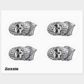 Arabic Skull Kufiya Shemagh Sticker 楕円形シール (シート)