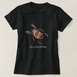 Arachnophobiaのくものスローガンのかわいいクモ綱の芸術 Tシャツ