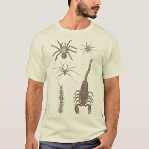 Arachnophobia! くも及び蠍前部および背部! tシャツ