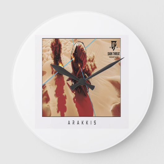 Arakkis Wall Clock, 25.4 cm Round Natural Wood ラージ壁時計 (正面)