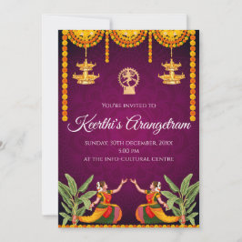 Arangetram 招待状と Bharatnatyam ショーのご案内 招待状