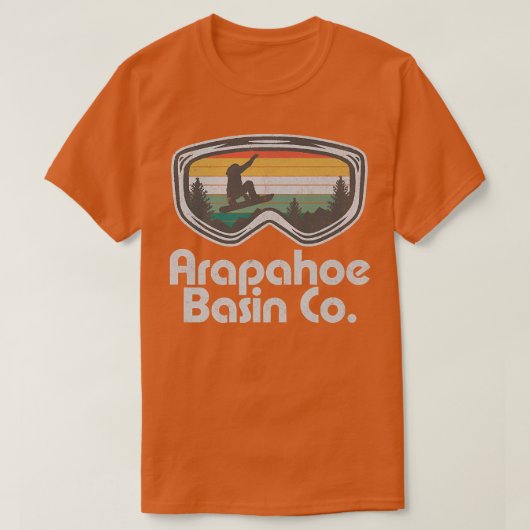 Arapahoe Basin Snowboarding Retro Colorado Snowboa Tシャツ (デザイン正面)