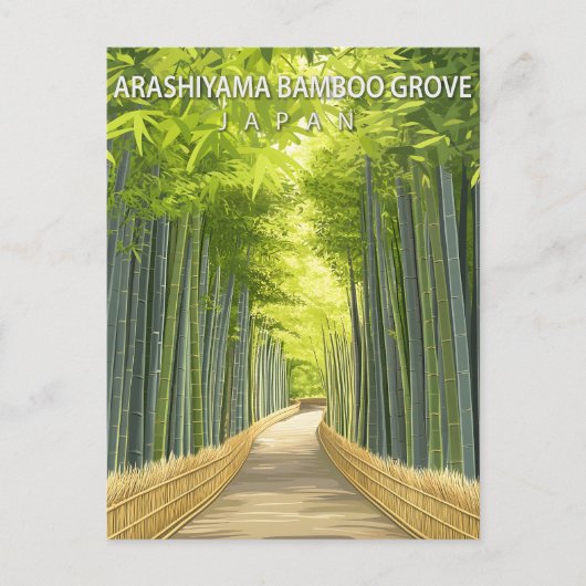 Arashiyama Bamboo Grove Japan Kyoto Nature ポストカード (正面)