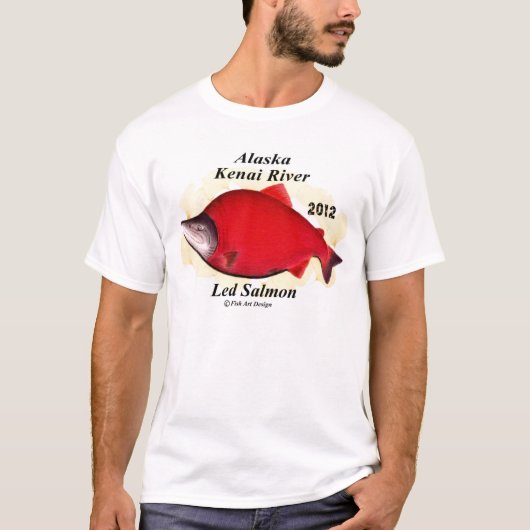 ARASKA　Kenai River Red Salmon   【HOKKAIDO JAPAN Tシャツ (正面)