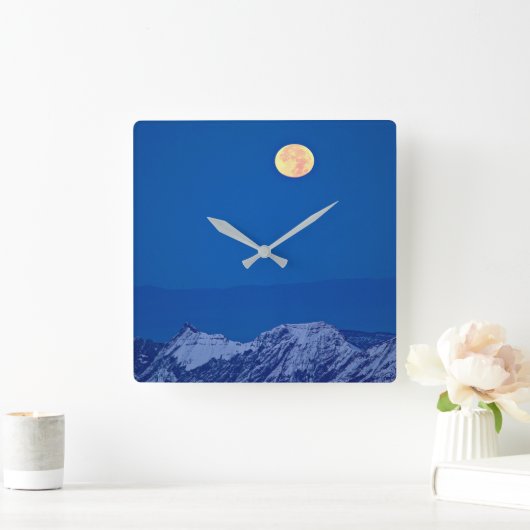 Aravis Mountains | Mont Blanc Range スクエア壁時計 (ホーム)