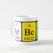 Arbenita周期表名mug コーヒーマグカップ (正面左)