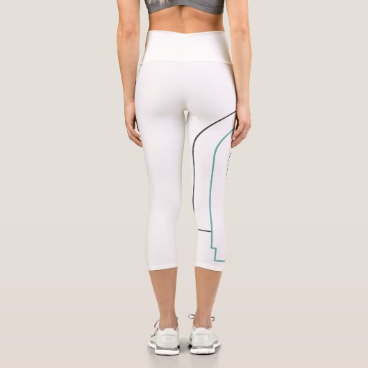 Arberor Branded White Cropped Leggings – Sleek Mod カプリレギンス (裏面)