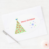 Árbol de Navidad - Sticker 楕円形シール (封筒)