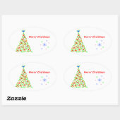 Árbol de Navidad - Sticker 楕円形シール (シート)