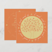 Árbol floreciente - invitación moderna del boda ju 招待状 (正面/裏面)