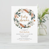 ARBORボヘミアンフェザーグリーンリーリースボホベビー 招待状 (スタンド正面)