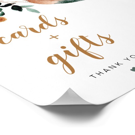 ARBOR Bohemian羽毛緑のカードとギフト ポスター (角)