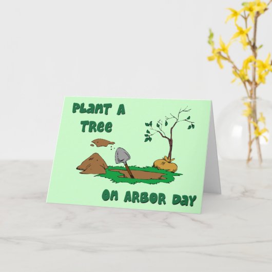 Arbor Day-plant a tree Card カード (黄色い花)