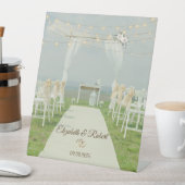 Arbor String Lightsビーチ結婚式 台座サイン (インサイチュ)