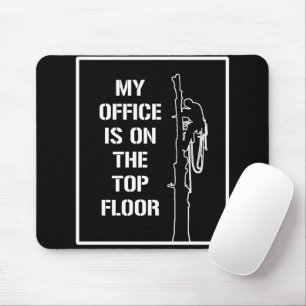 Arboresous white: 'My office is on the top floor' マウスパッド