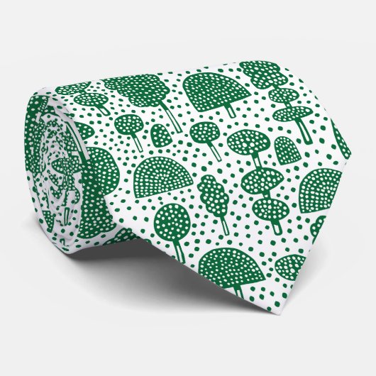 Arboretum 230715 - Forest Green on White ネクタイ (ロール)