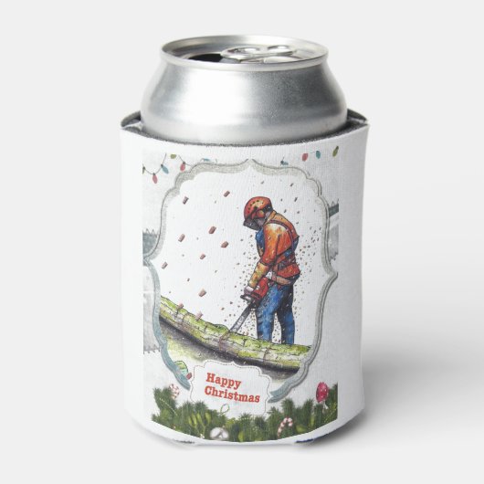 Arborist chainsaw tree surgeon Gift Christmas 缶クーラー (缶正面)