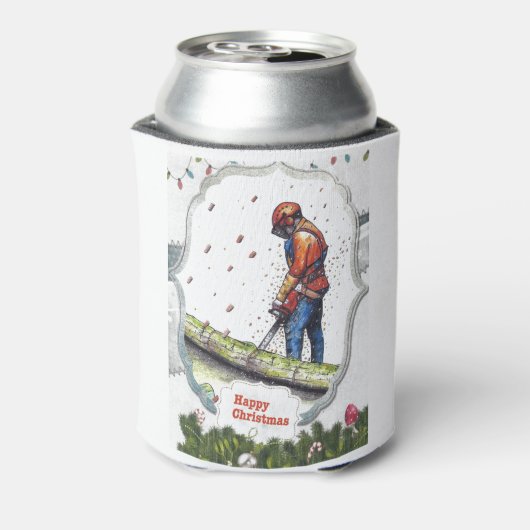 Arborist chainsaw tree surgeon Gift Christmas 缶クーラー (缶裏面)