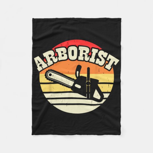 Arborist Lumberjack Tree Climber Cutter Trimmer Tr フリースブランケット (正面)