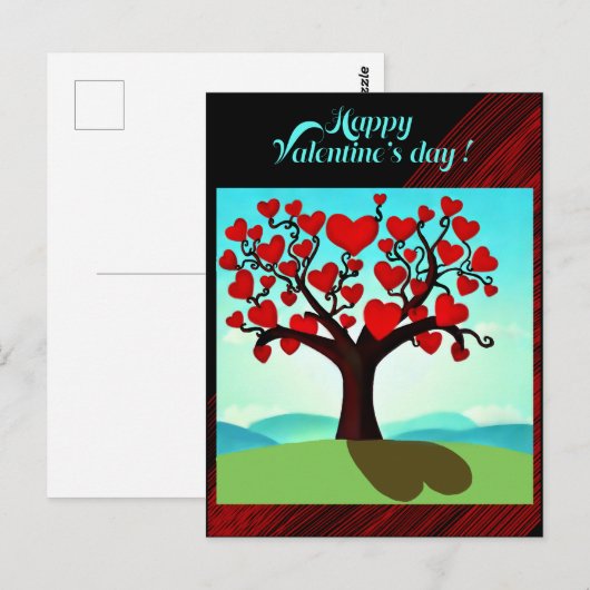 Arbre d’amour - Valentine’s day ポストカード (正面/裏面)