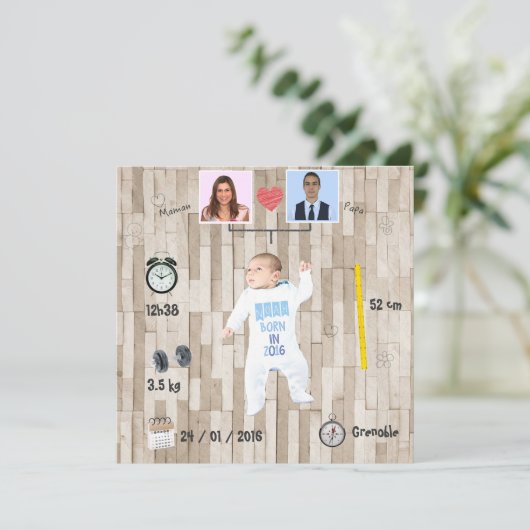 Arbre généalogique ⎮ Faire-part de naissance 案内状 (スタンド正面)