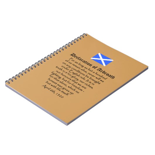 Arbroathの文字のスコットランドの独立宣言 ノートブック (左側)