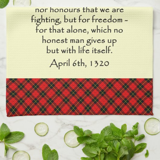 Arbroathウォーレスのタータンチェックのふきんの宣言 キッチンタオル (折り畳み)