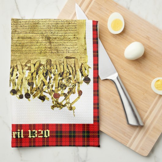 Arbroathウォーレスのタータンチェックのふきんの宣言 キッチンタオル (四つ折り)
