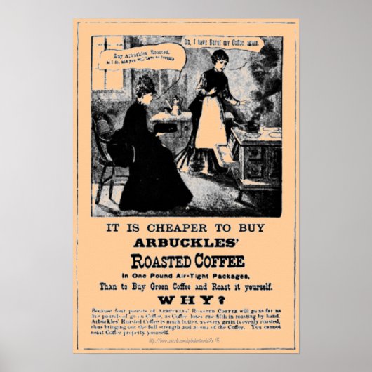 ARBUCKLES'Rosted Coffee bea用ヴィンテージハンドビル ポスター (正面)