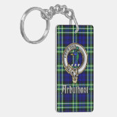 Arbuthnot Clan Badge/Tartan Rectangle キーホルダー (正面左)