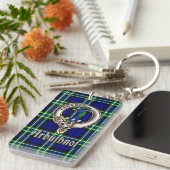Arbuthnot Clan Badge/Tartan Rectangle キーホルダー (正面右)