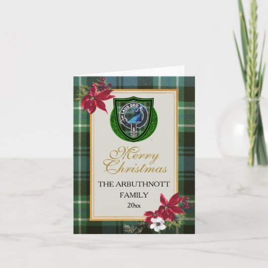 Arbuthnott スコットランド クラン ターター & クレスト カード (正面)
