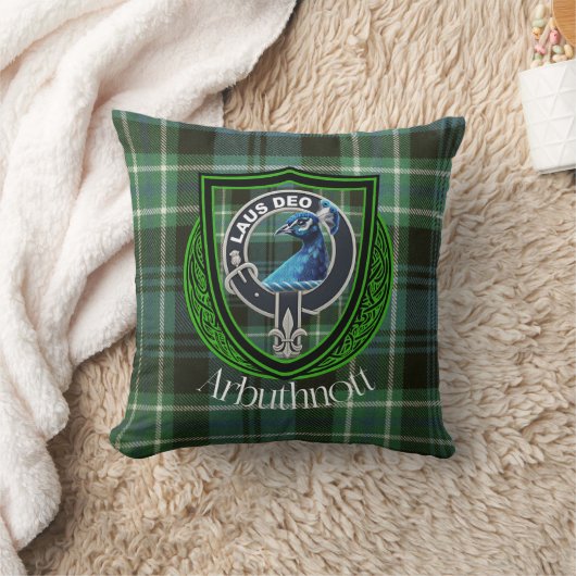 Arbuthnott Scottish Clan Tartan and Crest クッション (ブランケット)
