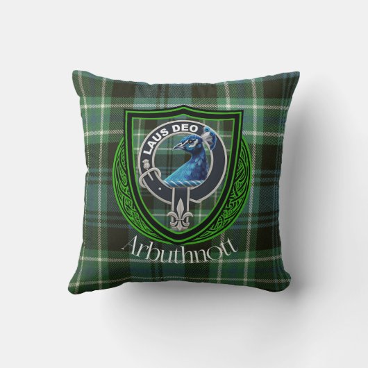Arbuthnott Scottish Clan Tartan and Crest クッション (裏面)