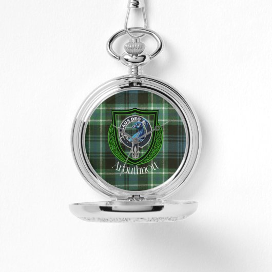 Arbuthnott Scottish Clan Tartan and Crest 腕時計 (正面)