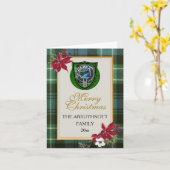 Arbuthnott Scottish Clan Tartan & Crest カード (黄色い花)