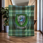 Arbuthnott Scottish Clan Tartan & Crest フリースブランケット