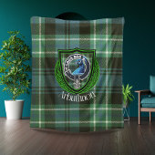 Arbuthnott Scottish Clan Tartan & Crest フリースブランケット