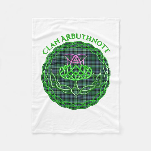 Arbuthnott Scottish Tartan Celtic Thistle フリースブランケット (正面)